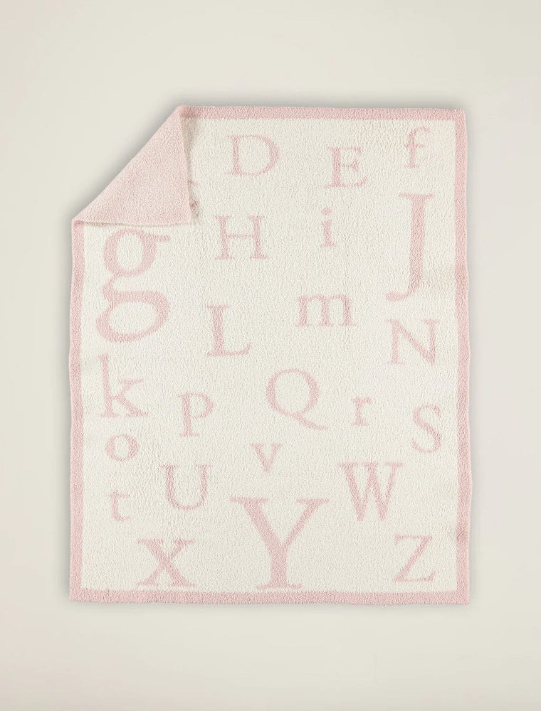 Barefoot Dreams Cozychic ABC Pink Baby Blanket