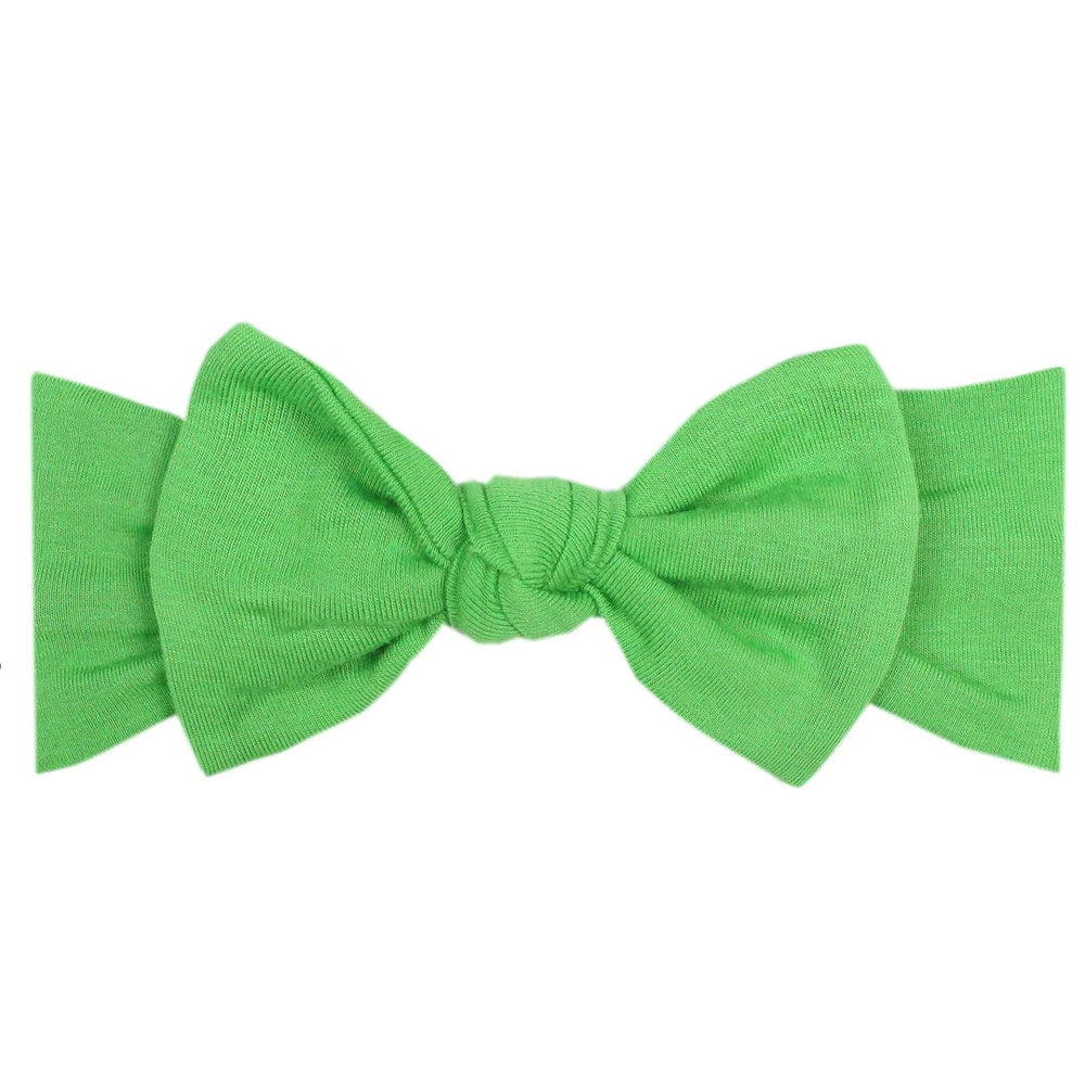 Copper Pearl Lime Knit Headband Bow