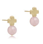 Pink Opal Signature Cross Stud Earrings