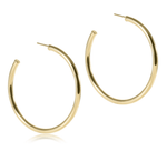 Round Smooth 3mm Gold 2" Hoops