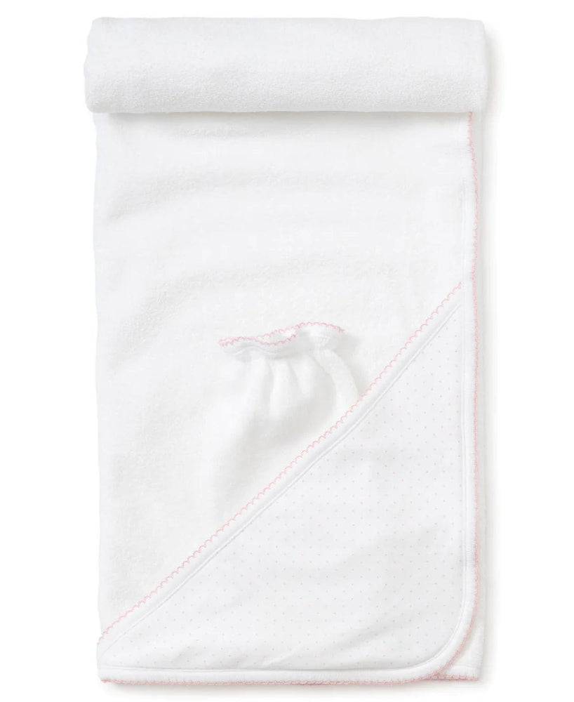Kissy Kissy Pink Dots Towel & Mitt Set