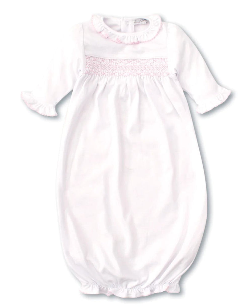 Kissy Kissy Newborn White & Pink Smocked Gown