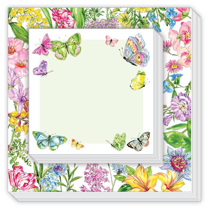 Garden Floral & Butterflies Notepad Duo