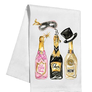 Rosanne Beck Party Champagne Bottles Kitchen Towel
