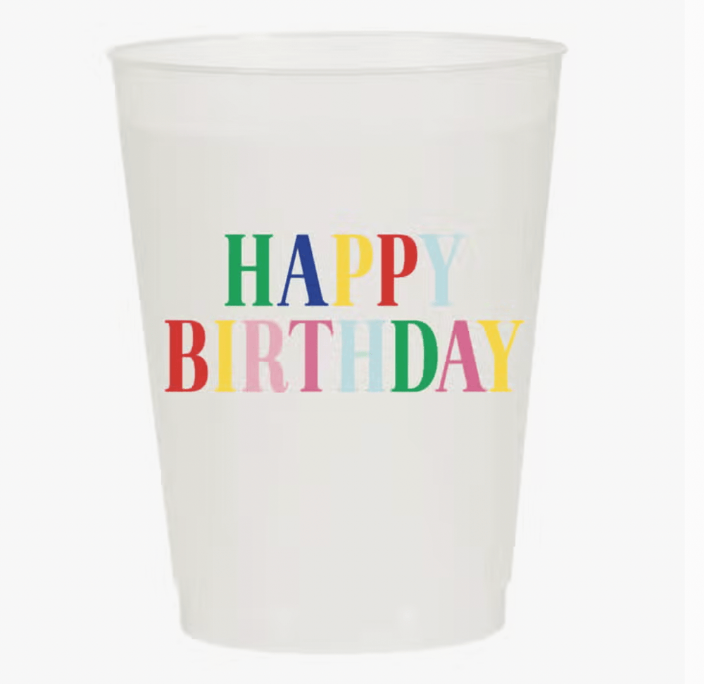 Sip Hip Hooray Happy Birthday Multi Frosted Cups-Set of 6