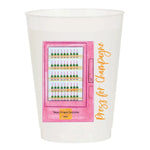 Press for Champagne Vending Machine Frosted Cups-Set of 6