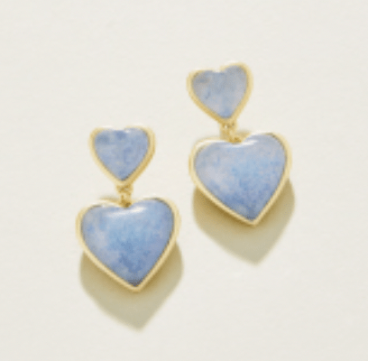 Light Blue Full Heart Earrings