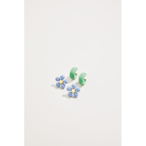 Sweet Song Blue & Green Earrings Set