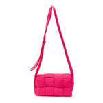 Pink Puffy Woven Shoulder Bag