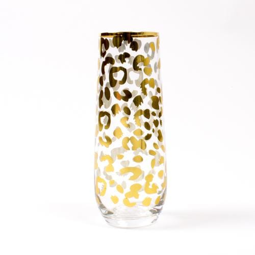 Gold Leopard Stemless Champagne