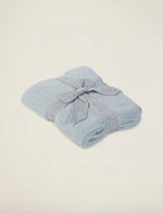 Barefoot Dreams Cozychic Blue Lite Ribbed Baby Blanket