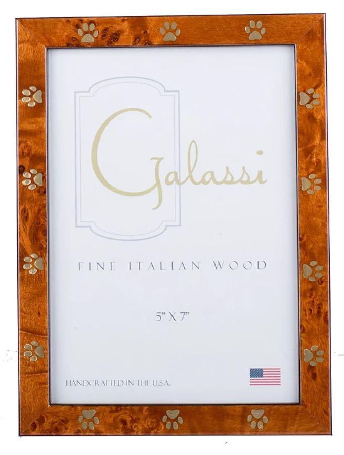 Chestnut Burl Frame With Gold Paw Print