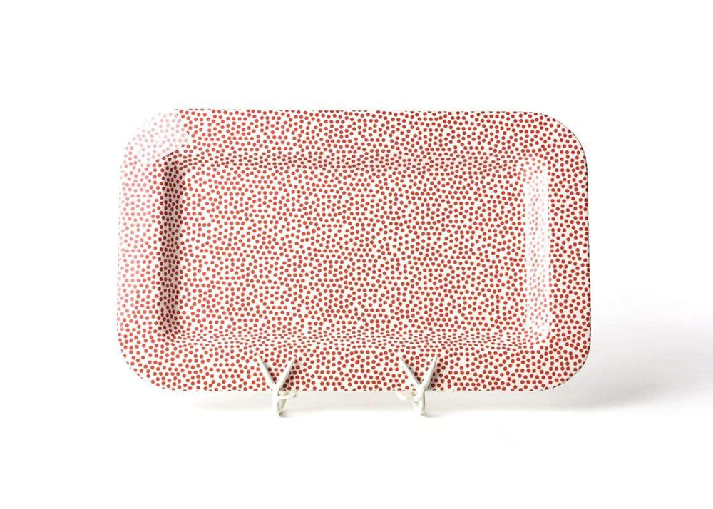 Happy Everything Mini Rectangle Entertaining Platter Red Small Dot