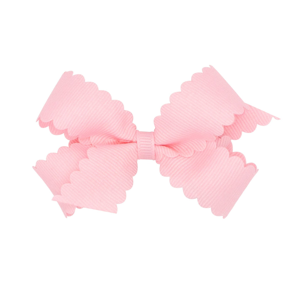 Wee Ones Light Pink Scallop Edge Mini Bow