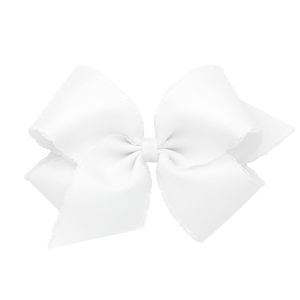 Wee Ones White Moonstitch King Bow