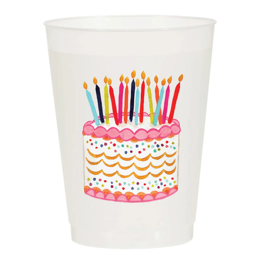 Birthday Cake Frosted Cups-Set of 6