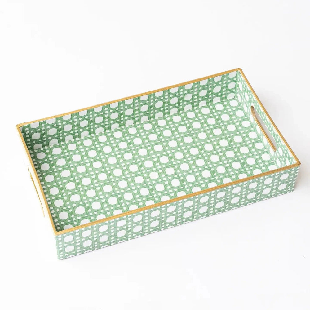 8 Oak Lane Green Cane Vanity Tray