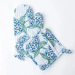 8 Oak Lane Hydrangea Stem 2pc Oven Mitt Set
