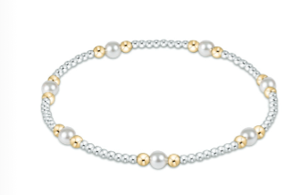 Classic Purpose Pearl 4mm Mixed Metal Bead Bracelet