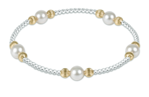 Classic Purpose Pearl 6mm Mixed Metal Dignity Bead Bracelet