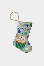 Happy Birthday Blue Bauble Stocking