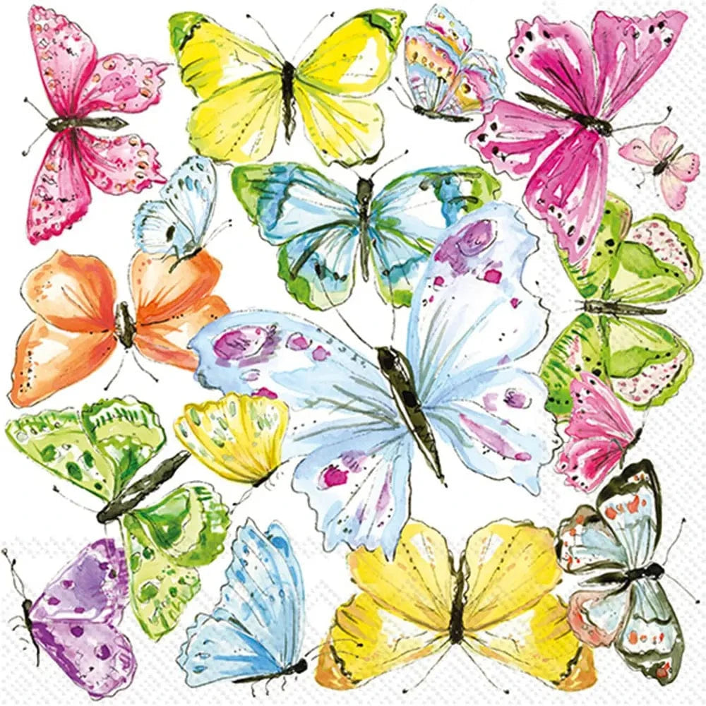 Multi Butterflies Cocktail Napkins