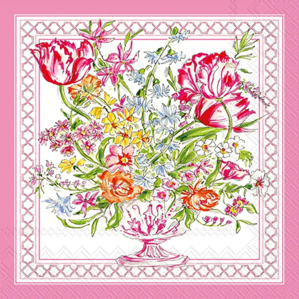Boston International Pink Botanical Cocktail Napkins