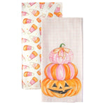 Pink Candy Corn Set of 2 Tea Towels