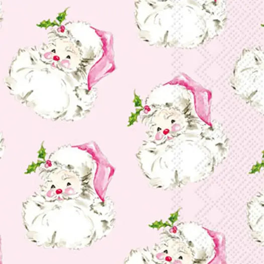 Pink Santa Christmas Guest Towels