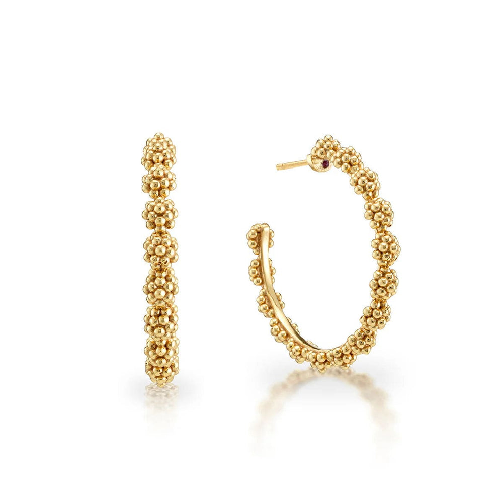 Berry Icon Medium Hoop Gold Earrings