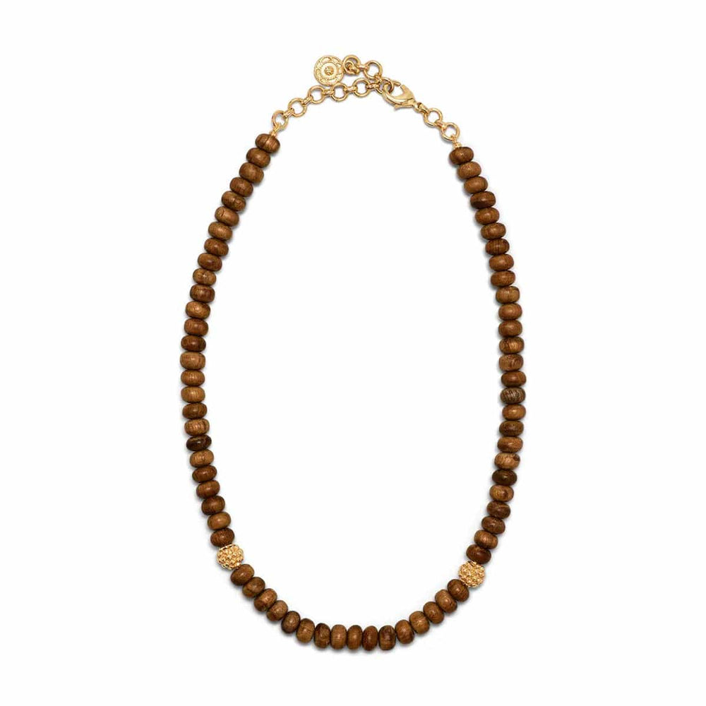 Earth Goddess Teak Single Strand Necklace