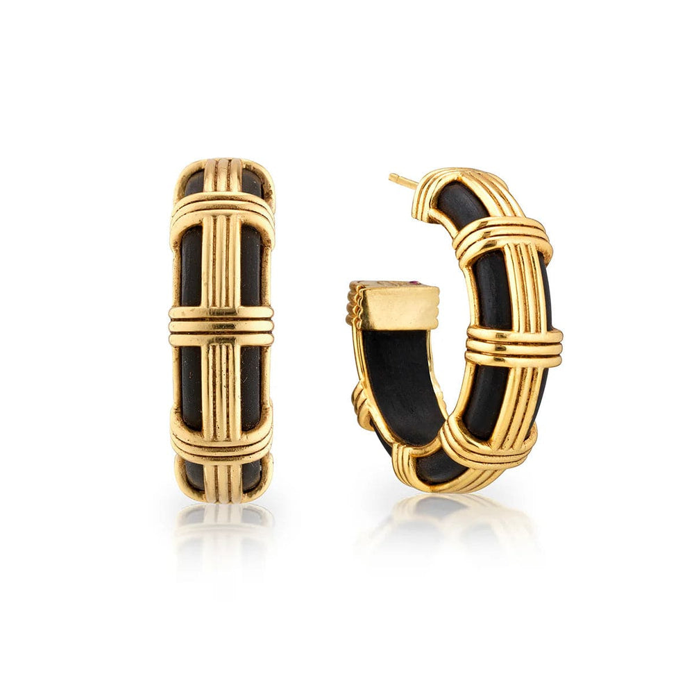 Gaia Ebony Cage Hoop Earrings