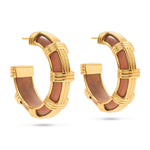 Gaia Teak Cage Hoop Earrings