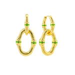 Green & Gold Bangkok Bamboo Link Earrings