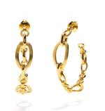 Monique Chain Gold Hoop Earrings