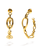 Monique Chain Gold Hoop Earrings