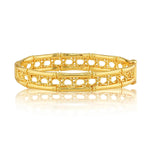 Veranda Gold Caning Hinged Bangle S/M