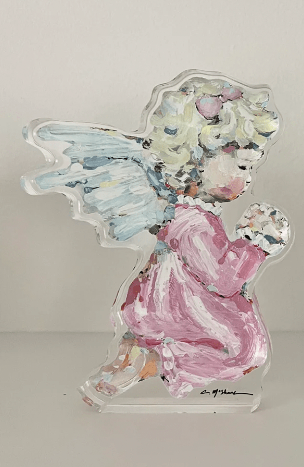 Blonde Girl Angel Acrylic Block