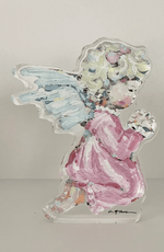 Blonde Girl Angel Acrylic Block