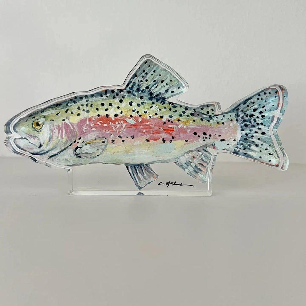 Chasing Rainbow Trout Acrylic Block