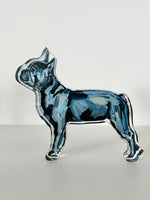 Chelsea McShane Art Frenchie Blue Acrylic Block