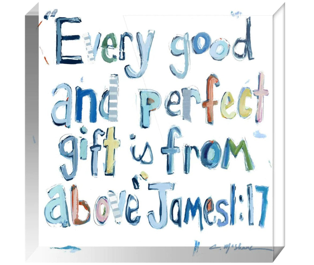 Chelsea McShane Art James 1:17 Blue Acrylic Block