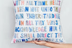 Chelsea McShane Art Pink Proverbs & Numbers Verse Pillow