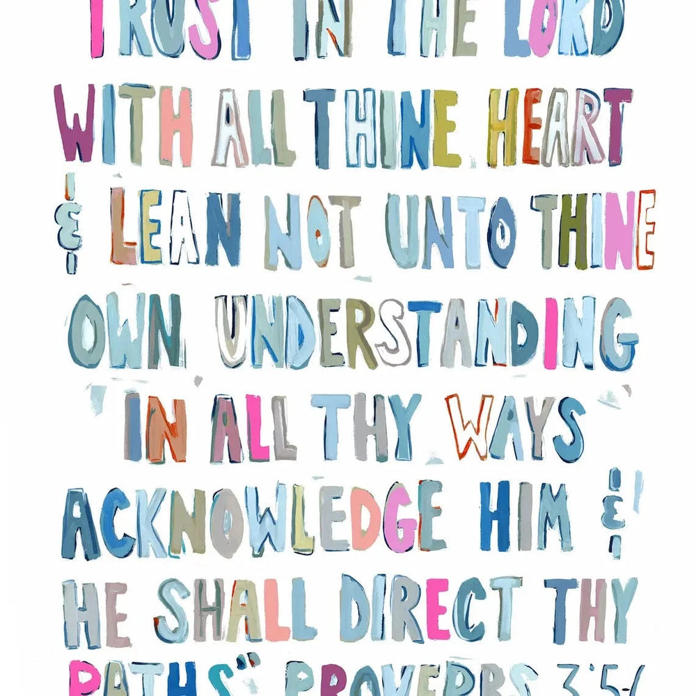 Proverbs 3:5-6 Pink 8x10 Paper Print