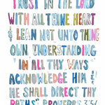 Proverbs 3:5-6 Pink 8x10 Paper Print