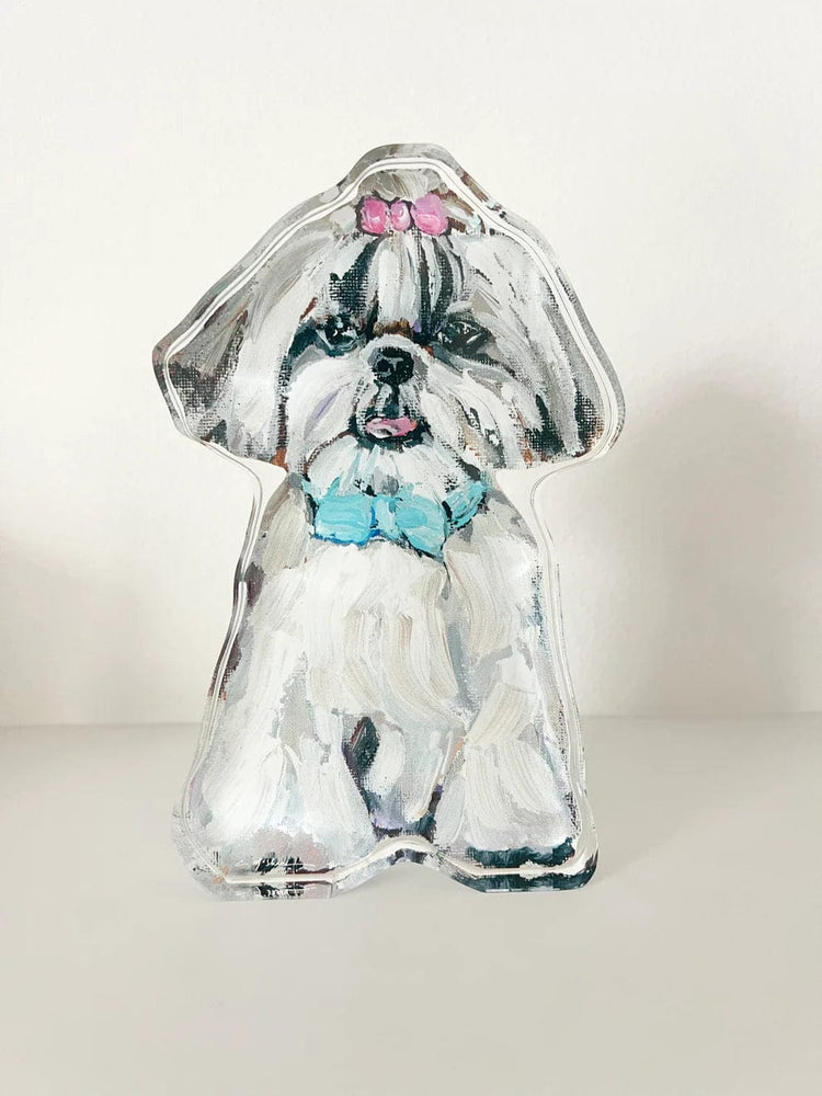 Chelsea McShane Art Shih Tzu Hair Bow Acrylic Block