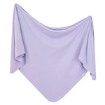 Copper Pearl Periwinkle Rib Knit Swaddle Blanket