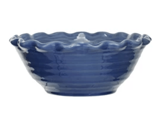 Creative Co-op Blue 10" Scalloped Bowl