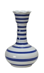 Creative Co-op Blue Stripe Large Vase
