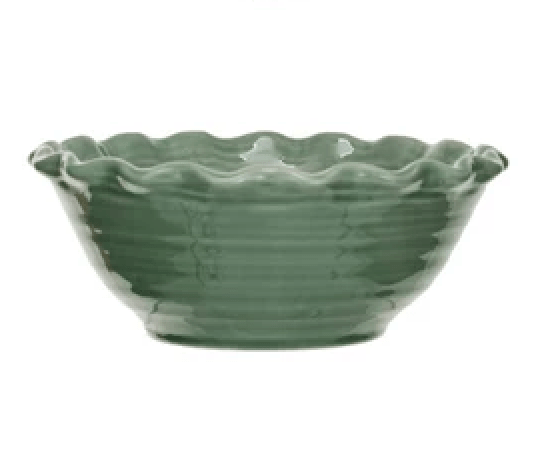 Creative Co-op Green 10" Scalloped Bowl